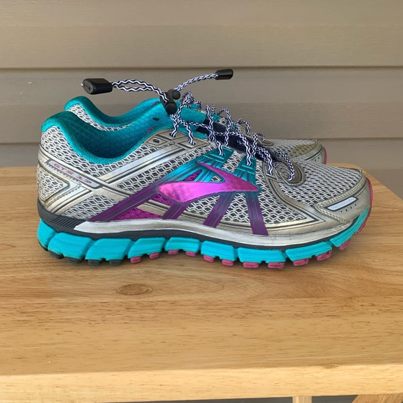 Brooks GTS 17 Running Shoes Gray/Blue/Purple Womens 10 - Picture 3 of 9
